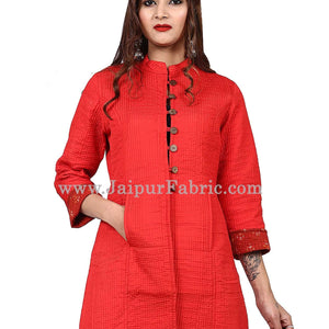 Women Solid Red Jacket