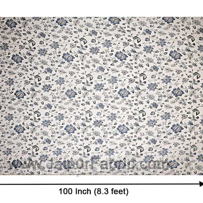 Pure Cotton 240 TC Single Bedsheet in blueish floral pattern