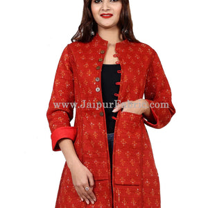 Women Solid Red Jacket