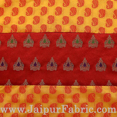Yellow Color Paisley Print Cushion Cover