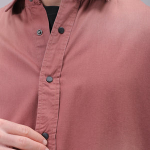Men's Red Oversized Fit Solid Shirt