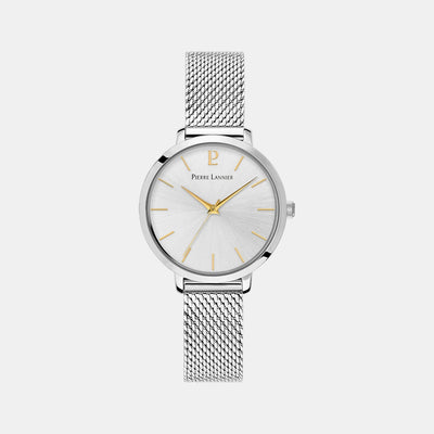 Chouquette Women Quartz Silver Dial Analog Stainless Steel Watch 034N621