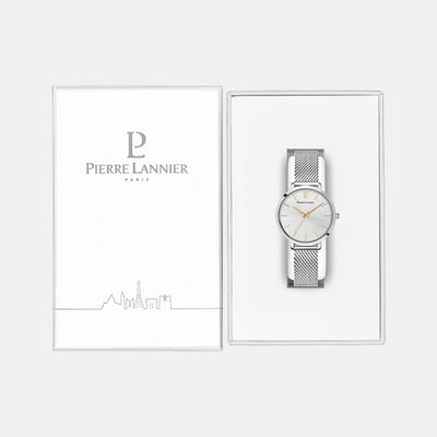 Chouquette Women Quartz Silver Dial Analog Stainless Steel Watch 034N621