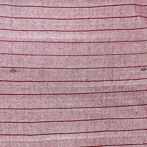 Salmon Pink with Maroon Stripes Kotpad Handloom Fabric