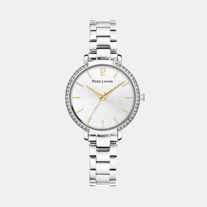 Chouquette Women Quartz Silver Dial Analog Stainless Steel Watch 036P621