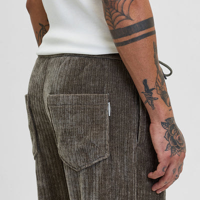 Olive Corduroy Relaxed Fit Trousers
