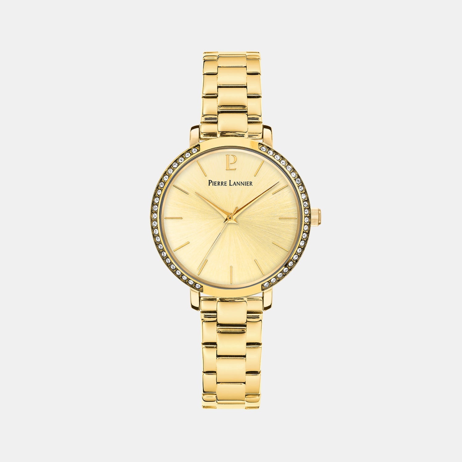 Chouquette Women Quartz Gold Dial Analog Stainless Steel Watch 037H542