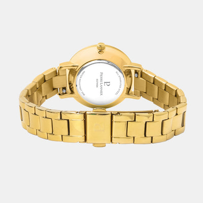 Chouquette Women Quartz Gold Dial Analog Stainless Steel Watch 037H542
