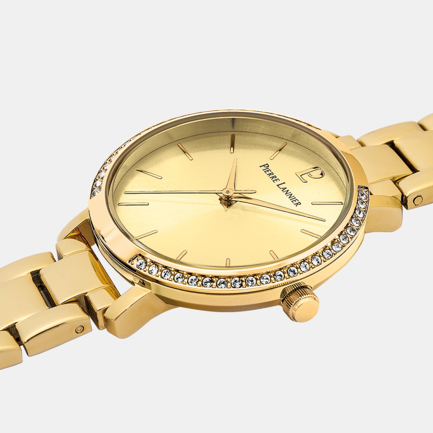 Chouquette Women Quartz Gold Dial Analog Stainless Steel Watch 037H542