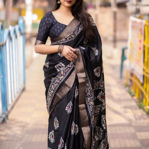 Soft Silk Batik Print Saree