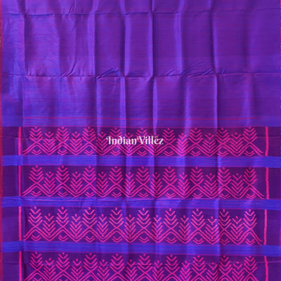 Blue & Wine Dual Tone Odisha Ikat Contemporary Silk Saree