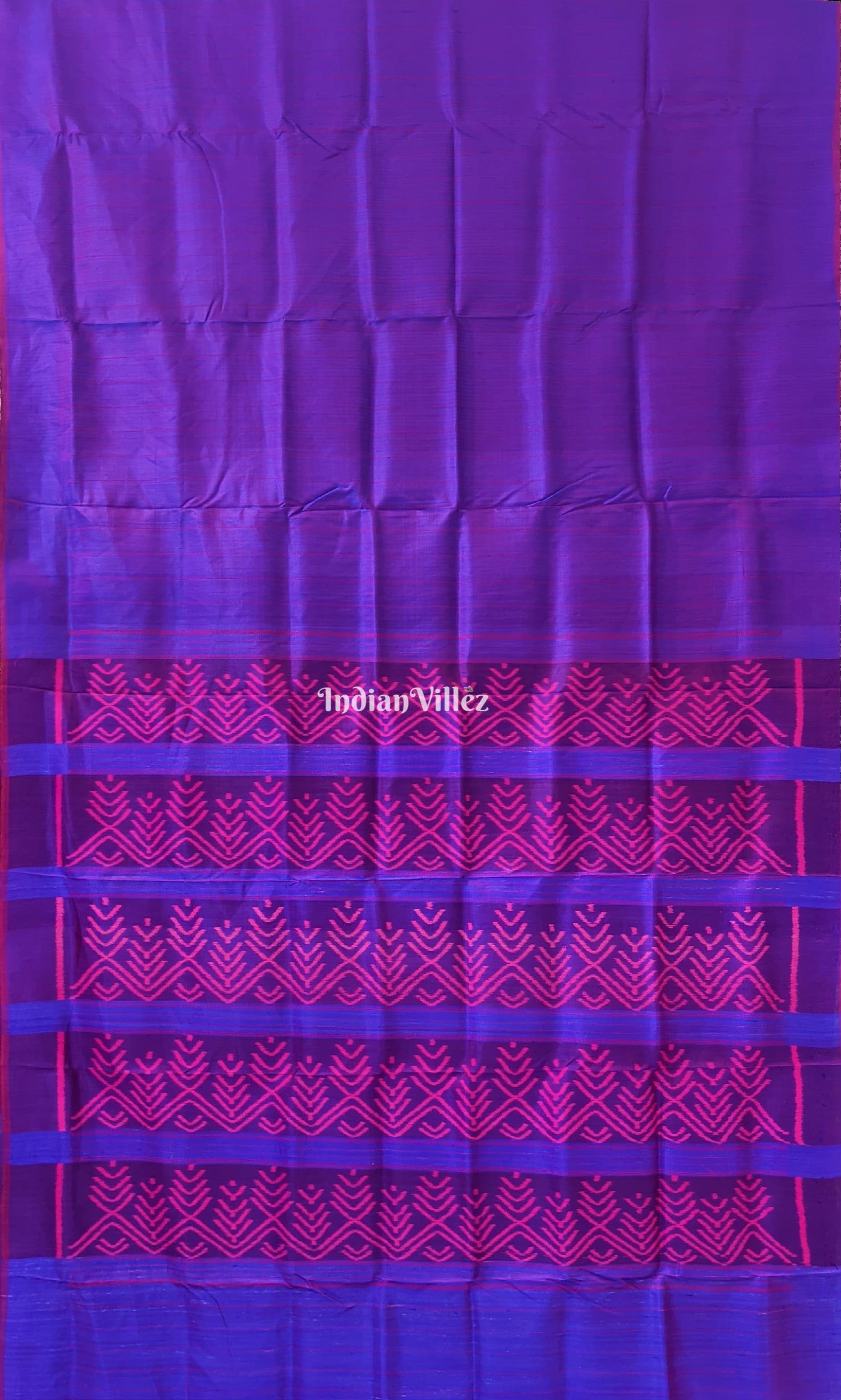 Blue & Wine Dual Tone Odisha Ikat Contemporary Silk Saree
