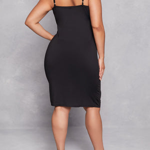 Plus Size Solid Scoop Neck Cami Dress