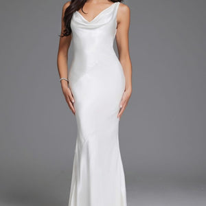 Jovani JB03910 Long Cowl Neckline Wedding Dress