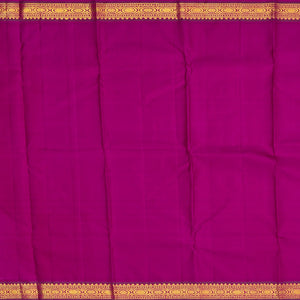 Cardamom Green Handloom Kanchipuram Korvai Silk Saree With Violet Border