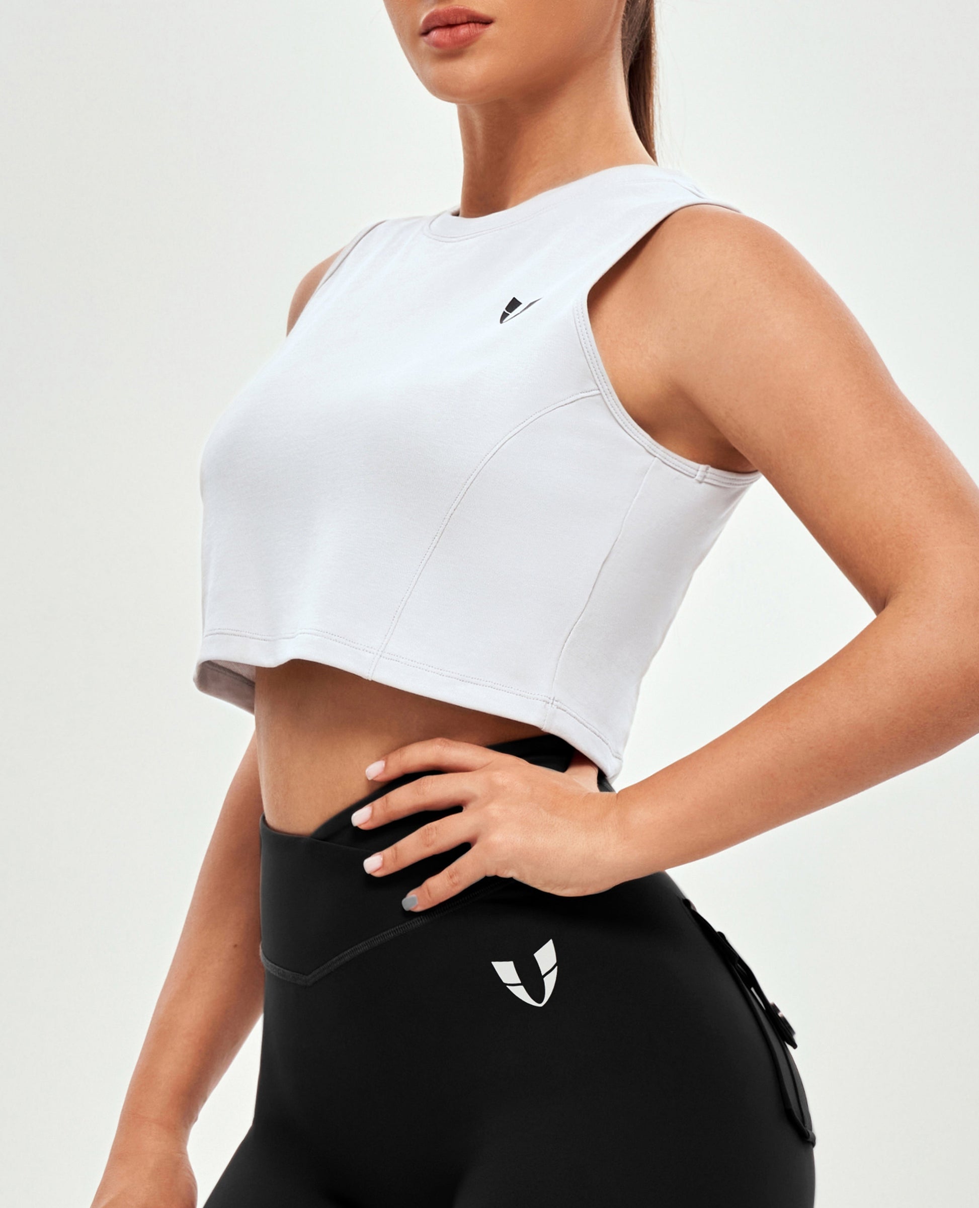 Athletic Crop Top - White