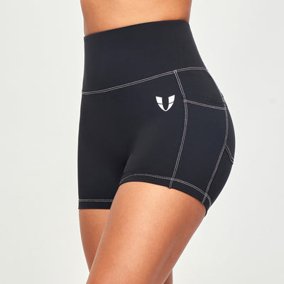 Contrast Stitching Shorts - Black