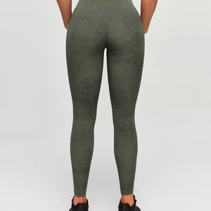 Scrunch Butt Leggings - Moss Green Tie Dye