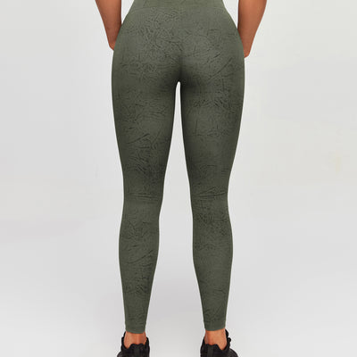 Scrunch Butt Leggings - Moss Green Tie Dye