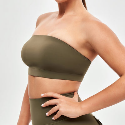 Strapless Sports Bra - Combat Green