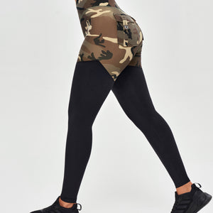 Cargo Power Leggings - Earth Camo and Black