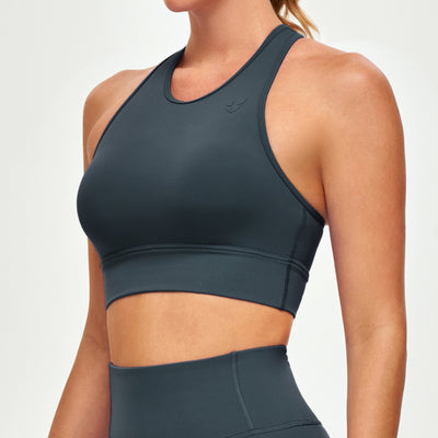 High Neck Sports Bra - Gray