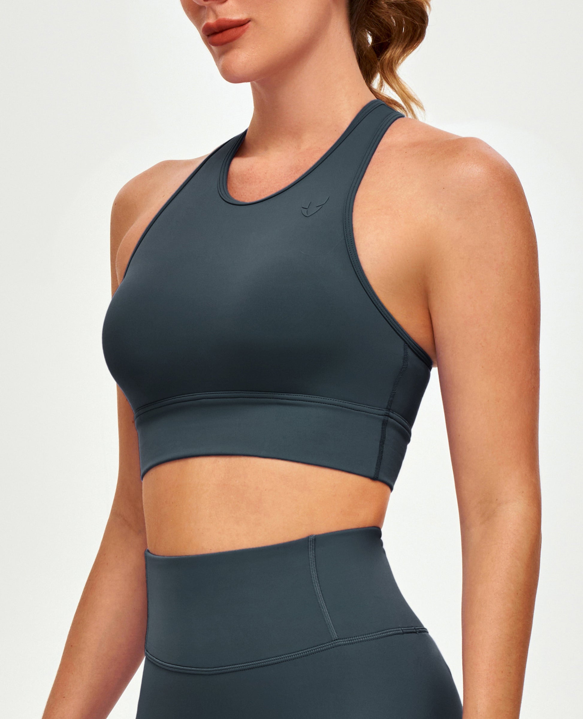High Neck Sports Bra - Gray