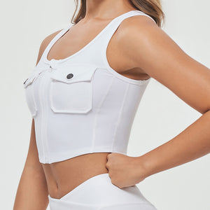 Zip Front Cargo Tank - White