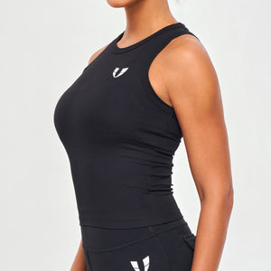 Ribbed Workout Tank - Black