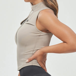 Zip Up Cargo Tank - Khaki
