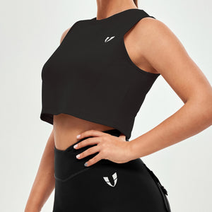 Athletic Crop Top - Black