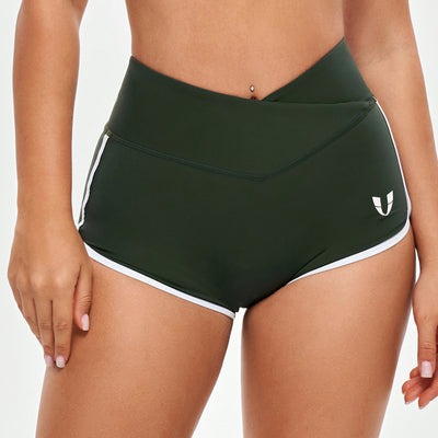 V-waist Lifting Butt Shorts - Dark Green