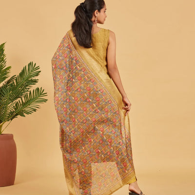 Olive Kurta Set With Matching Dupatta