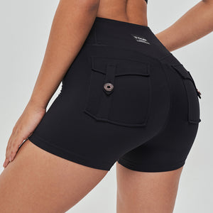 V-waist Cargo Shorts - Black