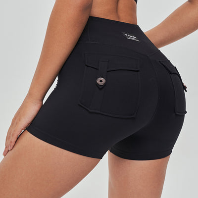 V-waist Cargo Shorts - Black