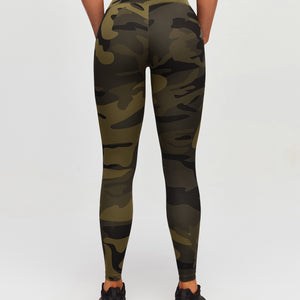 Scrunch Butt Leggings - Olive Green Camo