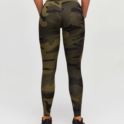 Scrunch Butt Leggings - Olive Green Camo