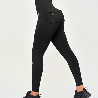 Seamless Cargo Leggings - Black
