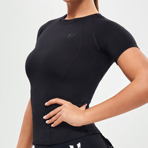 Round Neck Athletic T-shirt - Black
