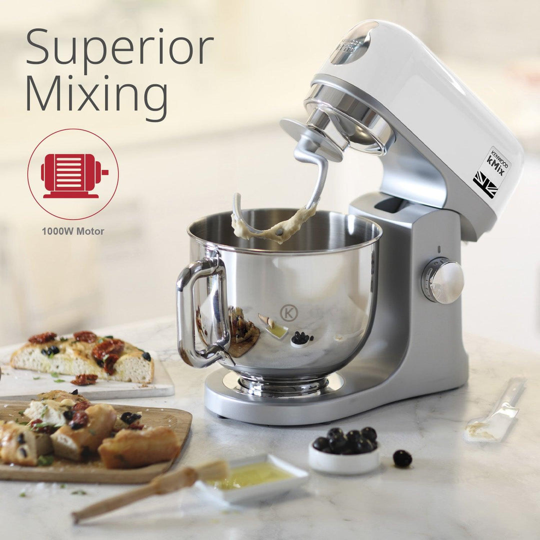 Kenwood kMix Stand Mixer for Kitchen | KMX750WH | 1000W | 5L Mixing Bowl | Metal Body | 1-Year Warranty | Free Installation