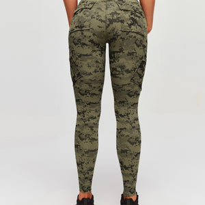 Solo Cargo Leggings - Army Green Camo