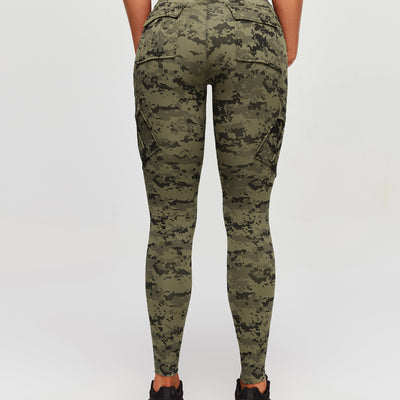 Solo Cargo Leggings - Army Green Camo