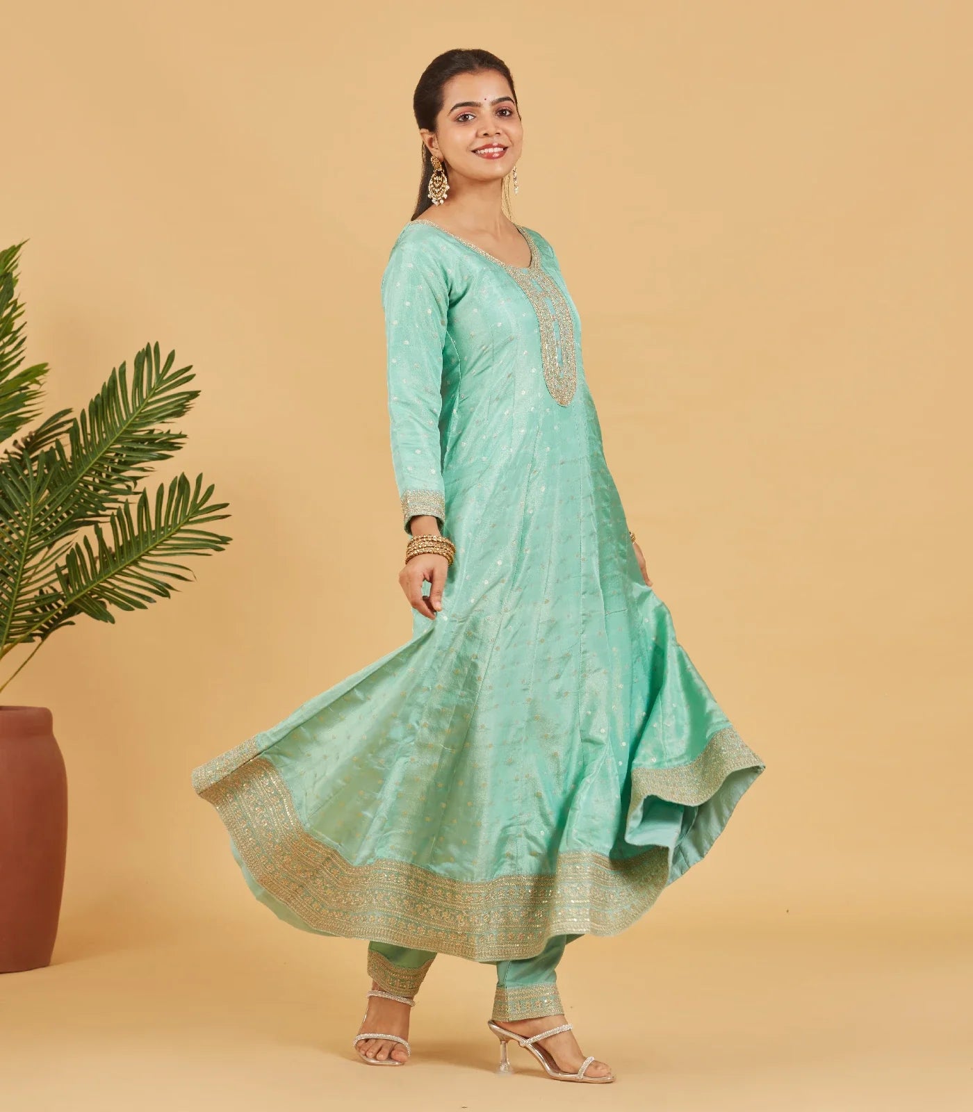 Pastel Teal  Anarkali Set