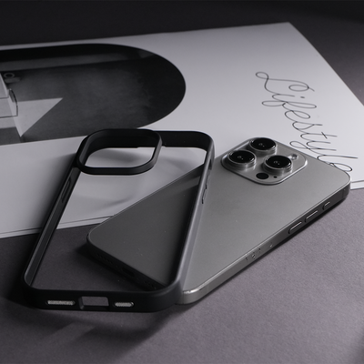iPhone 15 Pro Crystal Clear Case with Silicone Frame Case