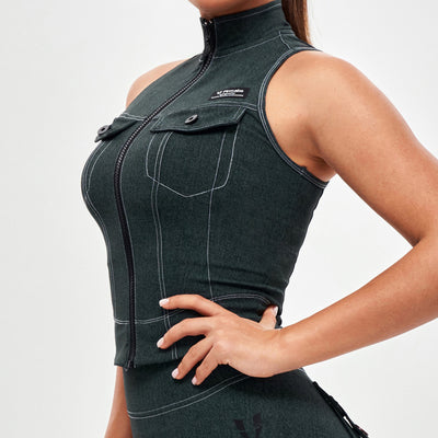 Army Abs Tank - Denim Green