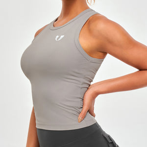 Ribbed Workout Tank - Gray