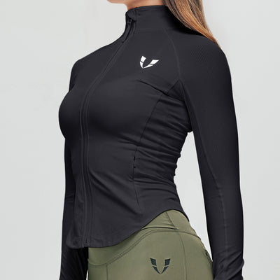 Ribbed Gym Jacket - Black