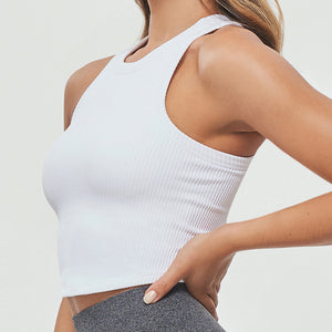 Padded Workout Tank - White