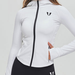 Thin Fleece Zipper Hoodie - White