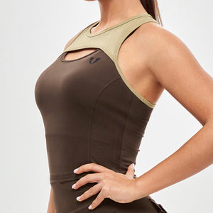 Cutout Tank Top - Dark Brown